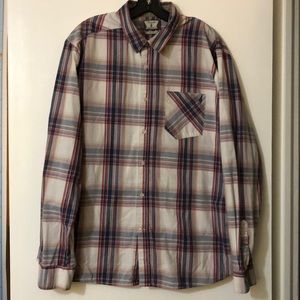 Volcom Long sleeve button up shirt XL plaid red